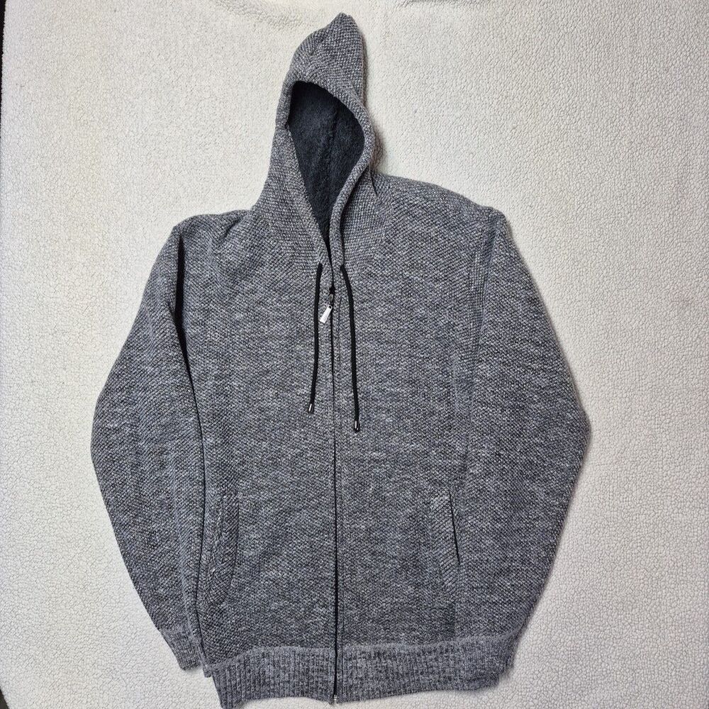 SHEIN Mens Large Grey Zip Up Hoodie Sweatshirt Jacket Outerwear